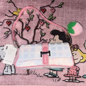 Elegant Pink and White Crossbody Bag